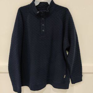 NWoT Eddie Bauer Men's Quilted Henley Pullover Size XL Navy Blue $70 CC287